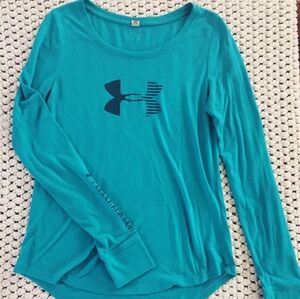 Under Armour UA Stripe Logo Long Sleeve Tee size S/M